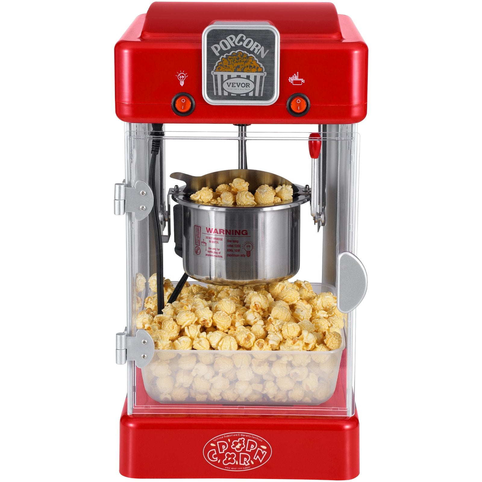 Gardening Tools: VEVOR Popcorn Popper Machine Tabletop Popcorn Maker 300W 2.5 Oz Red