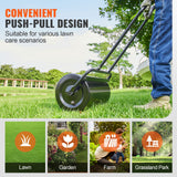 Gardening Tools: VEVOR Lawn Roller, 13 Gallon 24Inch Sand/Water Filled Yard Roller, Steel Sod Roller with Easy-turn Plug and U-Shaped Ergonomic Handle for Convenient Push and Pull, for Lawn, Garden, Farm, Park, Black