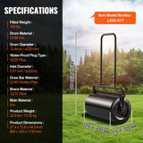 Gardening Tools: VEVOR Lawn Roller, 13 Gallon 24Inch Sand/Water Filled Yard Roller, Steel Sod Roller with Easy-turn Plug and U-Shaped Ergonomic Handle for Convenient Push and Pull, for Lawn, Garden, Farm, Park, Black