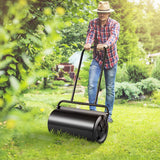 Gardening Tools: VEVOR Lawn Roller, 13 Gallon 24Inch Sand/Water Filled Yard Roller, Steel Sod Roller with Easy-turn Plug and U-Shaped Ergonomic Handle for Convenient Push and Pull, for Lawn, Garden, Farm, Park, Black