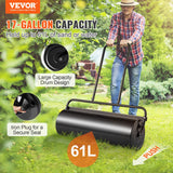 Gardening Tools: VEVOR Lawn Roller, 17 Gallon 36 Inch Sand/Water Filled Yard Roller, Steel Sod Roller with Easy-turn Plug and U-Shaped Ergonomic Handle for Convenient Push and Pull, for Lawn, Garden, Farm, Park, Black