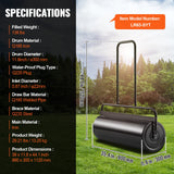 Gardening Tools: VEVOR Lawn Roller, 17 Gallon 36 Inch Sand/Water Filled Yard Roller, Steel Sod Roller with Easy-turn Plug and U-Shaped Ergonomic Handle for Convenient Push and Pull, for Lawn, Garden, Farm, Park, Black