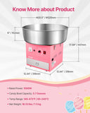 Food Storage: VEVOR Electric Cotton Candy Machine, 1000W Commercial Candy Floss Maker with 52cm Stainless Steel Bowl, Sugar Scoop, and Drawer, Easy Home Use, Perfect for Kids Birthday, Family Party, Pink