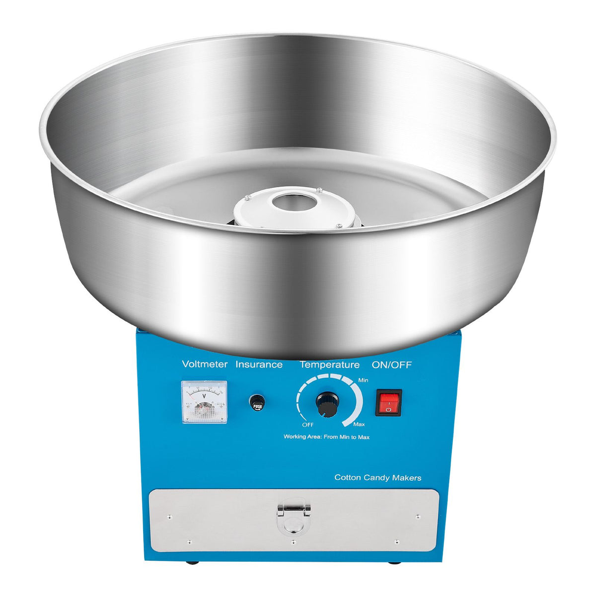 Electric Cotton Candy Machine, 1000W Commercial Candy Floss Maker with 52cm in Stainless Steel Bowl, Sugar Scoop, and Drawer, Easy Home Use, Perfect for Kids Birthday, Family Party, Blue