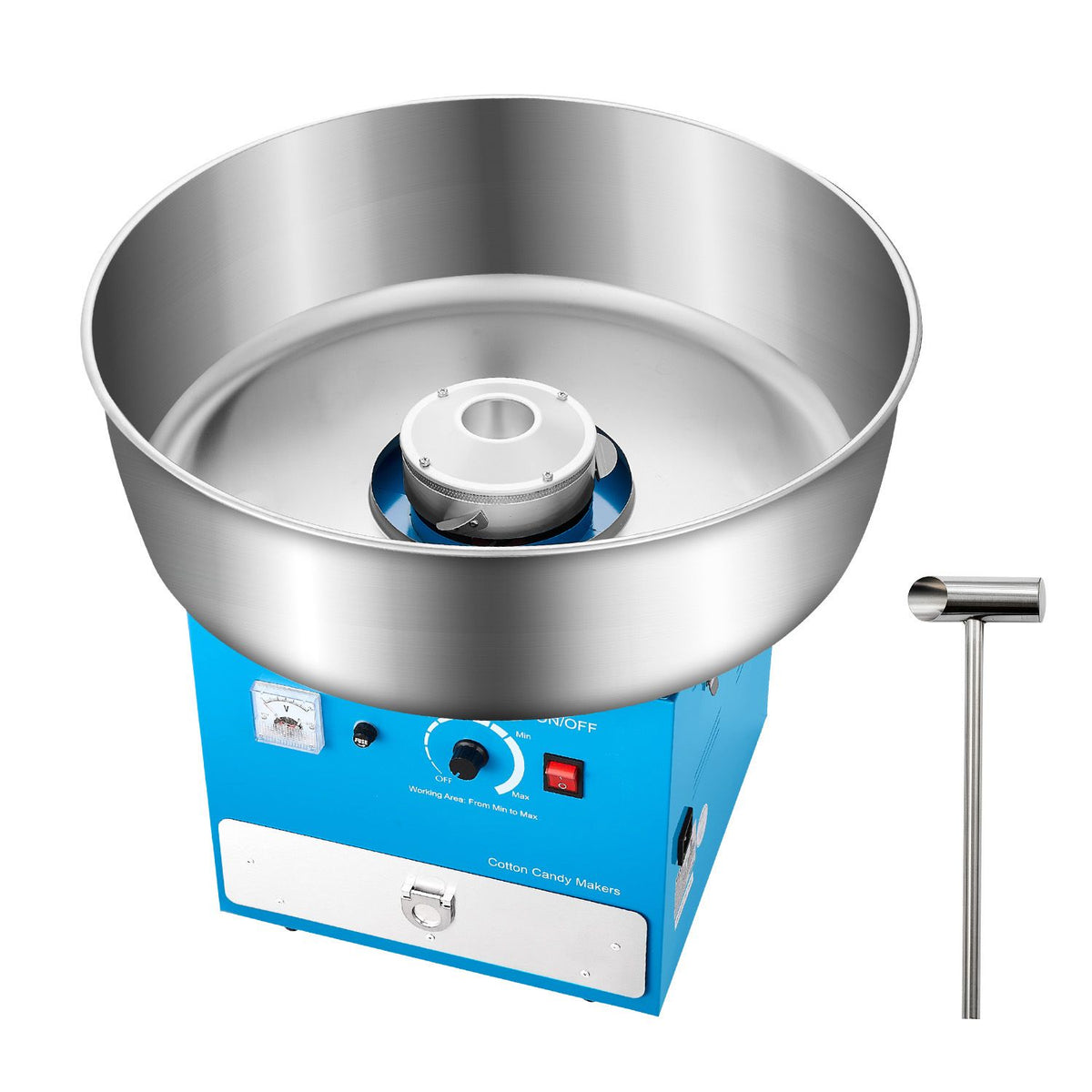 Electric Cotton Candy Machine, 1000W Commercial Candy Floss Maker with 52cm in Stainless Steel Bowl, Sugar Scoop, and Drawer, Easy Home Use, Perfect for Kids Birthday, Family Party, Blue