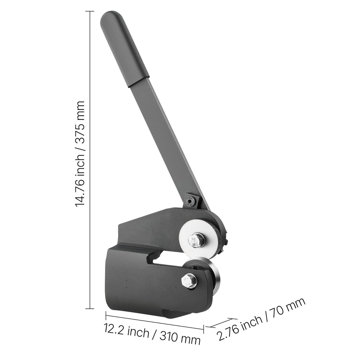 Sheet Metal Shear, Throatless Rotary Hand Shear, 16 Gauge Mild Steel Sheet Cutter with 1.5 mm Capacity, with Solid Construction, Mounting Type, for Cutting Steel, Copper, Rebar, and Aluminum