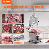 Chainsaws: VEVOR Commercial Electric Meat Bandsaw, 1100W Stainless Steel Countertop Bone Sawing Machine, Workbeach 19.3" x 15", 0.16-7.9 Inch Cutting Thickness, Frozen Meat Cutter with 6 Blades for Rib Pork Beef