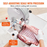 Chainsaws: VEVOR Commercial Electric Meat Bandsaw, 1100W Stainless Steel Countertop Bone Sawing Machine, Workbeach 19.3" x 15", 0.16-7.9 Inch Cutting Thickness, Frozen Meat Cutter with 6 Blades for Rib Pork Beef