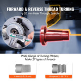 Gardening Tools: VEVOR Metal Lathe Machine, 200 mm x 350 mm, Precision Benchtop Power Metal Lathe, 50-2500 RPM Continuously Variable Speed, 600W Brush Motor Metal Gears, with Tool Box for Processing Precision Parts