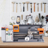 Gardening Tools: VEVOR Metal Lathe Machine, 200 mm x 350 mm, Precision Benchtop Power Metal Lathe, 50-2500 RPM Continuously Variable Speed, 600W Brush Motor Metal Gears, with Tool Box for Processing Precision Parts