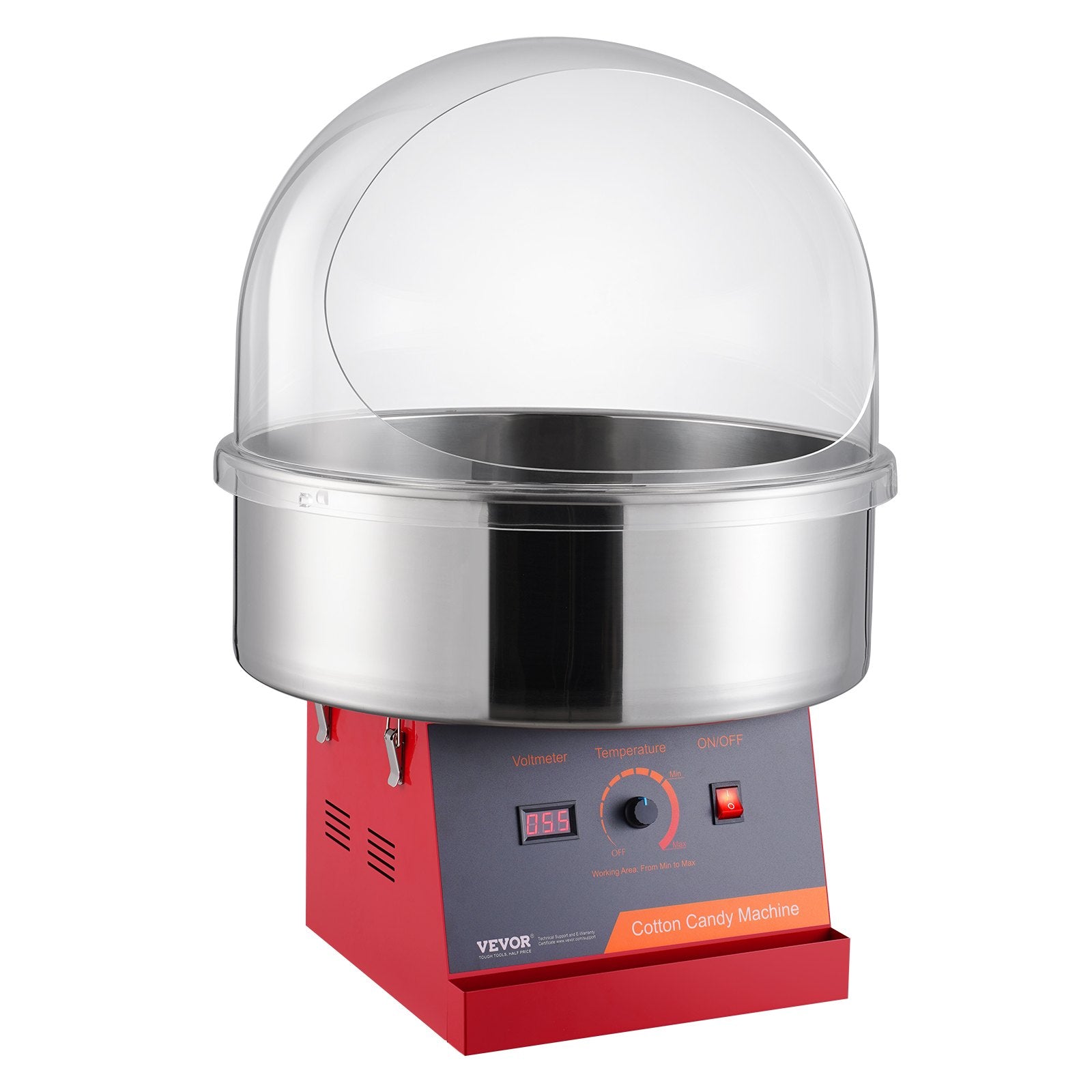 Food Storage: VEVOR Electric Cotton Candy Machine, 1000W Candy Floss Maker, Commercial Cotton Candy Machine with Cover, Stainless Steel Bowl, and Sugar Scoop, Perfect for Home Kids Birthday, Family Party (Red)