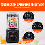 Kitchen Utensils: VEVOR Professional Blender with Shield, Commercial Countertop Blenders, 2L Jar Blender Combo, Stainless Steel 9 Speed & 5 Functions Blender, for Shakes, Smoothies, Peree, and Crush Ice, Black