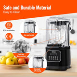 Kitchen Utensils: VEVOR Professional Blender with Shield, Commercial Countertop Blenders, 2L Jar Blender Combo, Stainless Steel 9 Speed & 5 Functions Blender, for Shakes, Smoothies, Peree, and Crush Ice, Black
