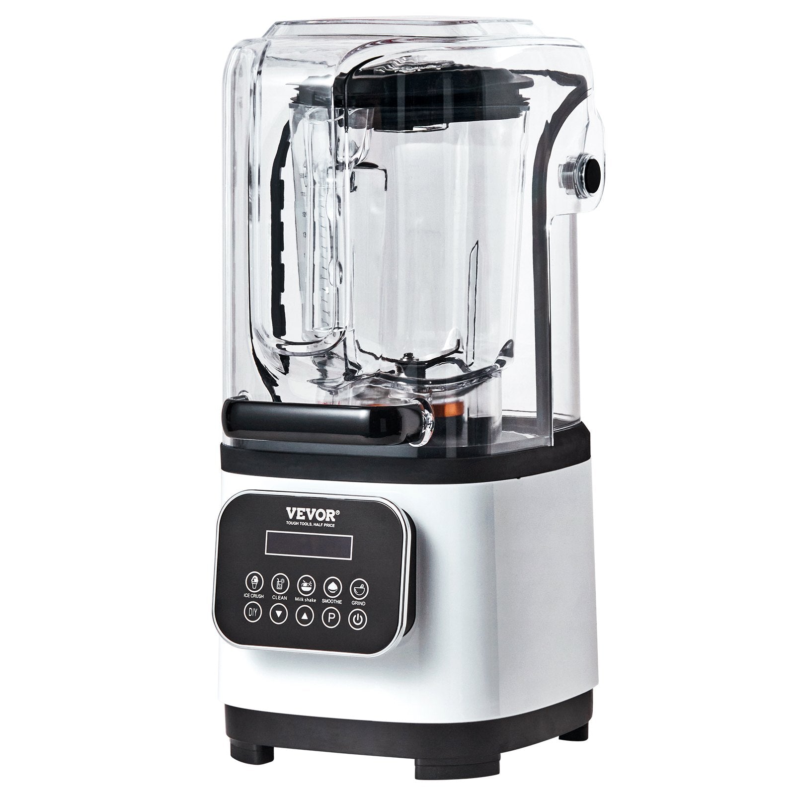 Kitchen Utensils: VEVOR Professional Blender with Shield, Commercial Countertop Blenders, 2L Jar Blender Combo, Stainless Steel 9 Speed & 5 Functions Blender, for Shakes, Smoothies, Peree, and Crush Ice, White