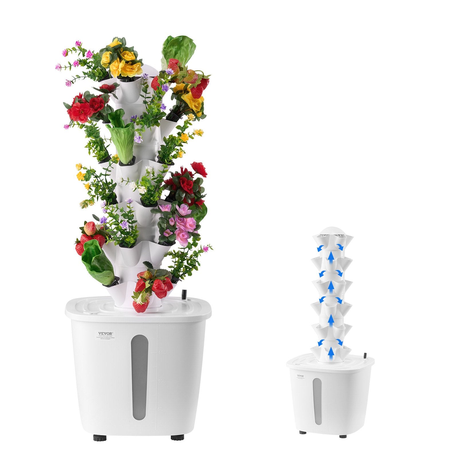 Fire Pits: VEVOR Hydroponic Growing System, 30 Pods Vertical 6 Tiers Hydroponic Tower, Home Hydronic Garden with Water Pump & Timer, Water Circulation Plants Germination Kit for Indoor Herbs Fruits & Vegetables