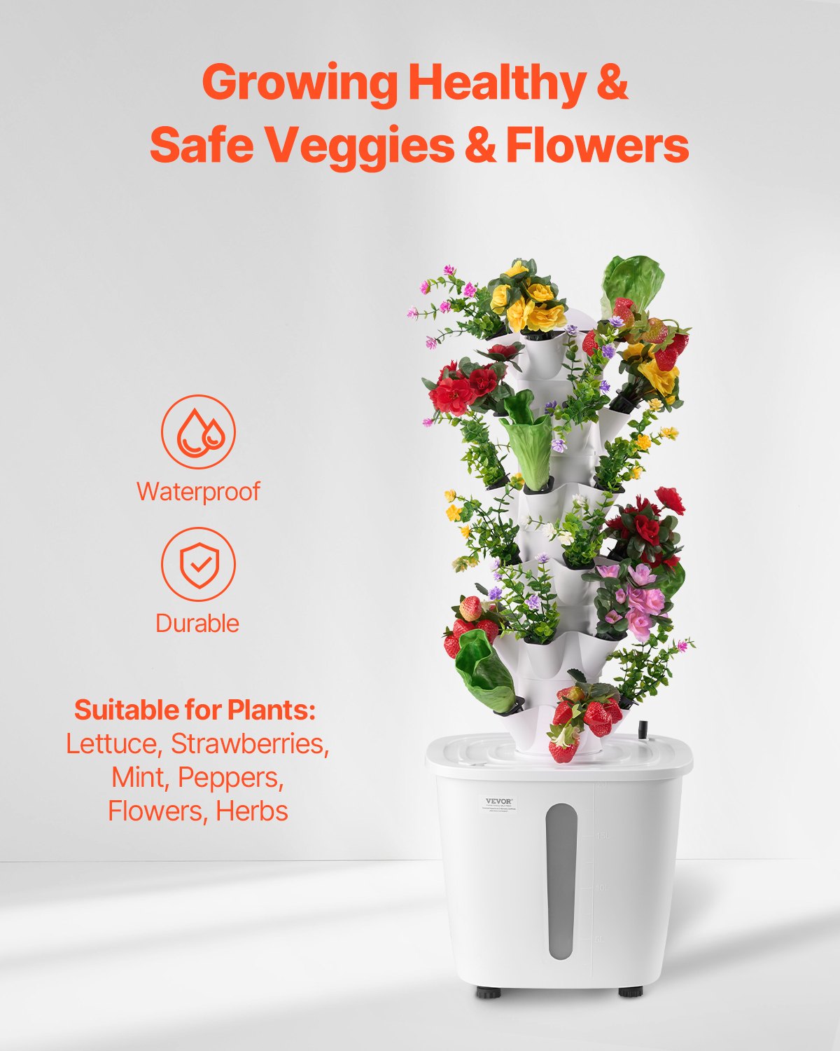 Fire Pits: VEVOR Hydroponic Growing System, 30 Pods Vertical 6 Tiers Hydroponic Tower, Home Hydronic Garden with Water Pump & Timer, Water Circulation Plants Germination Kit for Indoor Herbs Fruits & Vegetables