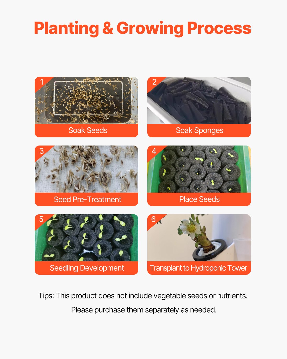 Fire Pits: VEVOR Hydroponic Growing System, 30 Pods Vertical 6 Tiers Hydroponic Tower, Home Hydronic Garden with Water Pump & Timer, Water Circulation Plants Germination Kit for Indoor Herbs Fruits & Vegetables
