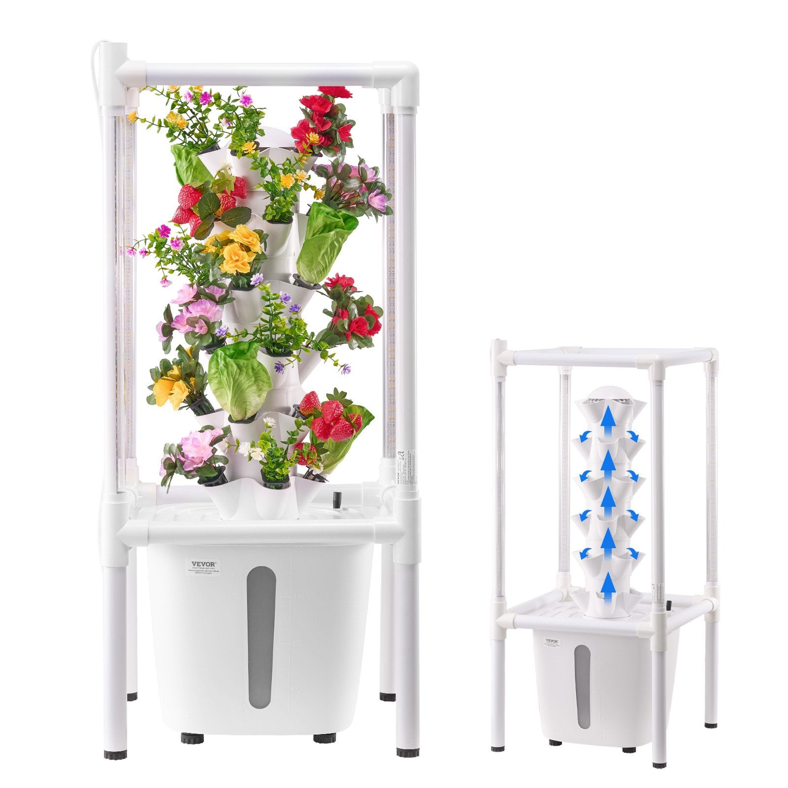 Gardening Tools: VEVOR Hydroponic Growing System with Grow Light 30 Pods Hydroponic Tower Garden