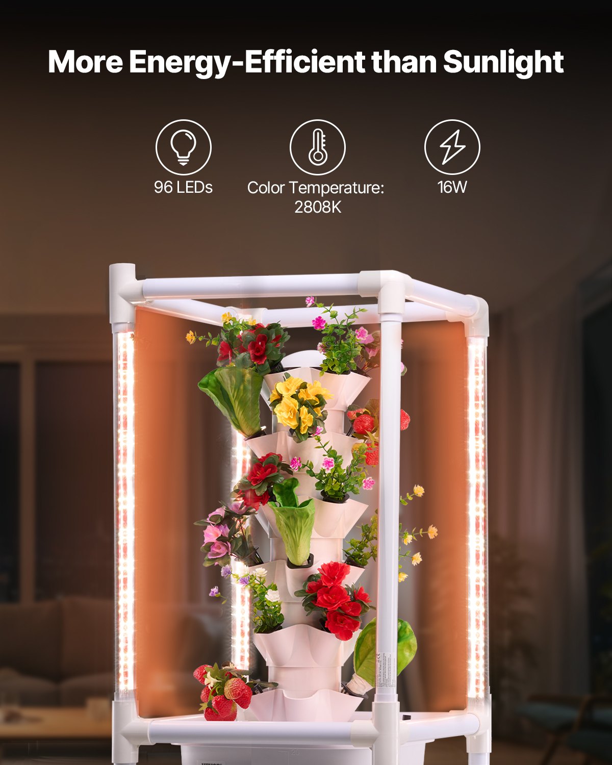 Gardening Tools: VEVOR Hydroponic Growing System with Grow Light 30 Pods Hydroponic Tower Garden