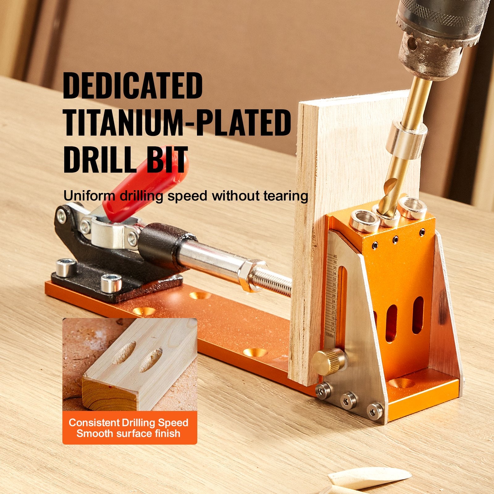 Hand Tools: VEVOR 30 Pcs Pocket Hole Jig Kit, Adjustable & Easy to Use Pocket Hole Jig System with Step Drills, Wrenches, Drill Stop Rings, and Square Drive Bits, Dual Scale Marks for DIY Carpentry Projects