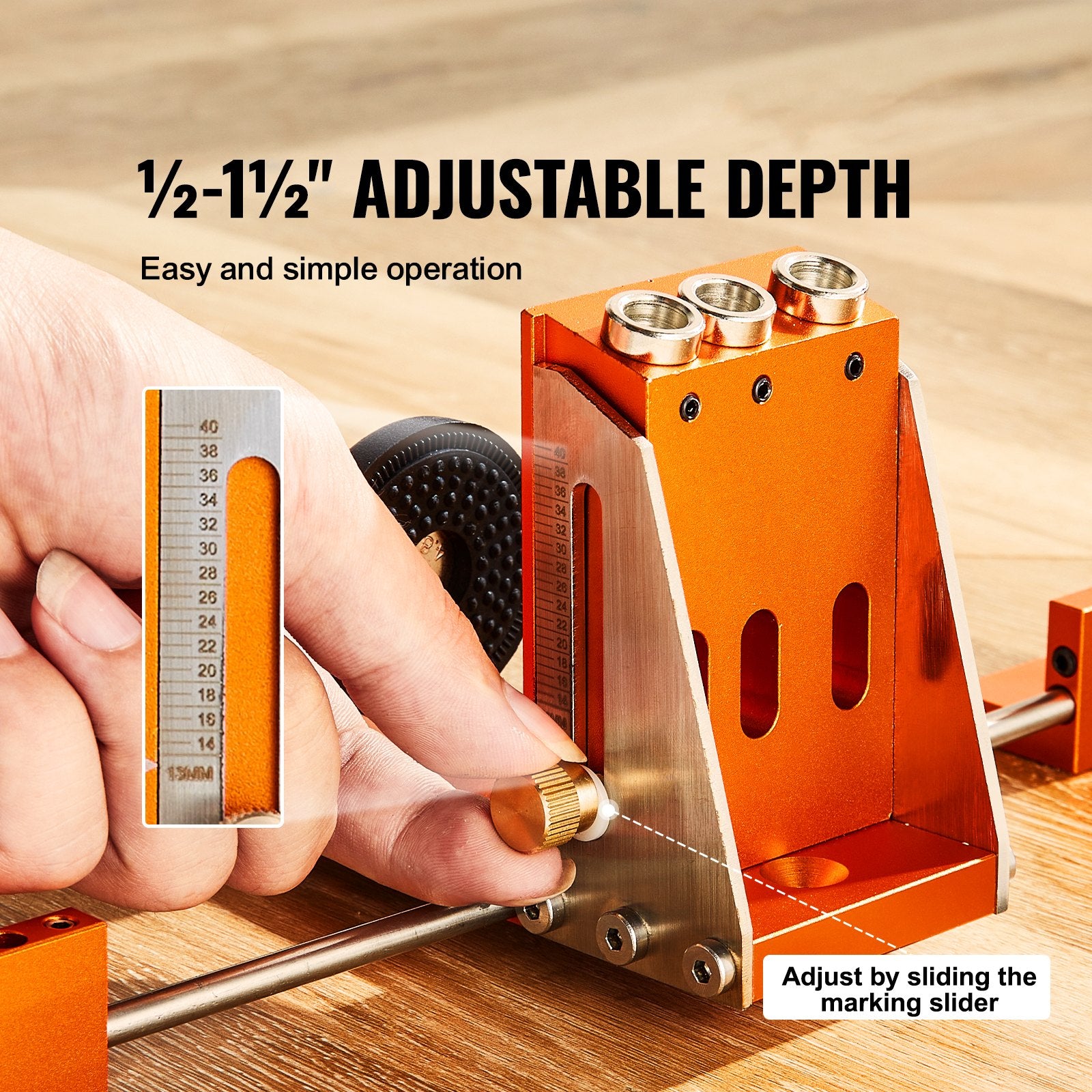 Hand Tools: VEVOR Pocket Hole Jig Kit, 34 Pcs Pocket Hole Jig System with C-clamp,  Fixture, Step Drills, Wrenches, Drill Stop Rings, Square Drive Bits, Toolbox, for DIY Carpentry Projects, Adjustable