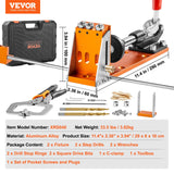 Hand Tools: VEVOR Pocket Hole Jig Kit, 34 Pcs Pocket Hole Jig System with C-clamp,  Fixture, Step Drills, Wrenches, Drill Stop Rings, Square Drive Bits, Toolbox, for DIY Carpentry Projects, Adjustable