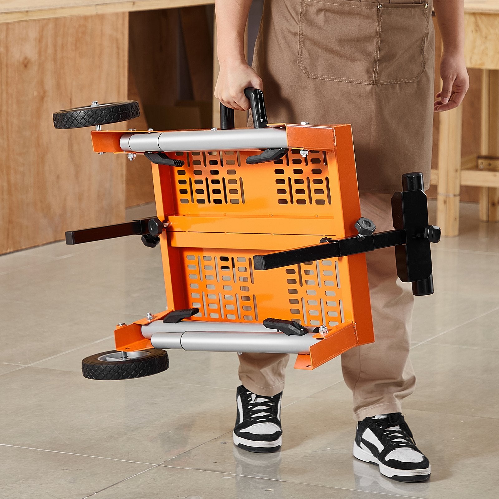 Mobility & Accessibility: VEVOR Miter Saw Stand with Tabletop and Wheels 330lbs Load Capacity Adjustable