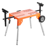 Mobility & Accessibility: VEVOR Miter Saw Stand with Tabletop and Wheels 330lbs Load Capacity Adjustable
