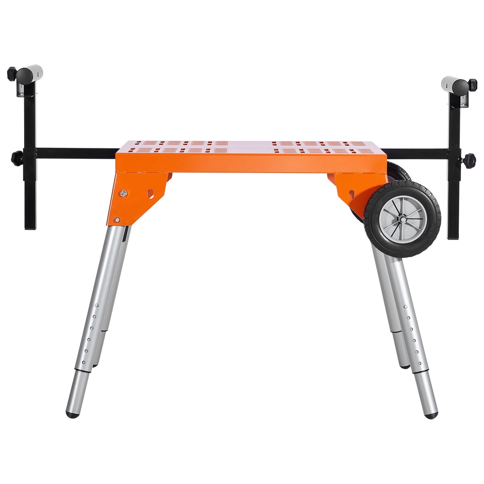 Mobility & Accessibility: VEVOR Miter Saw Stand with Tabletop and Wheels 330lbs Load Capacity Adjustable