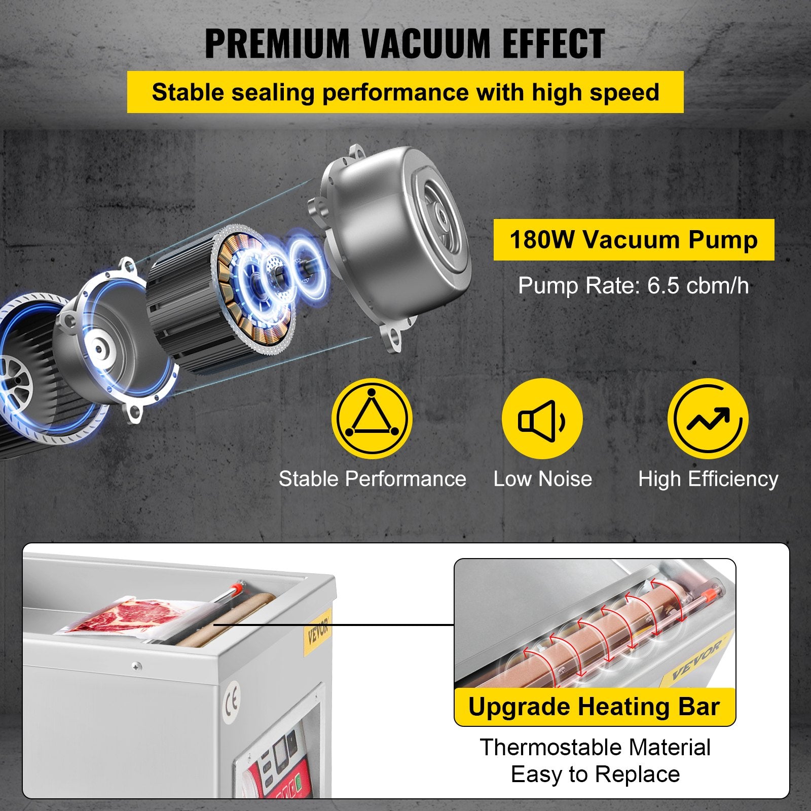 Automotive Cleaning: VEVOR Chamber Vacuum Sealer Vacuum Packaging Machine 6.5 cbm/h Pump Rate 220V