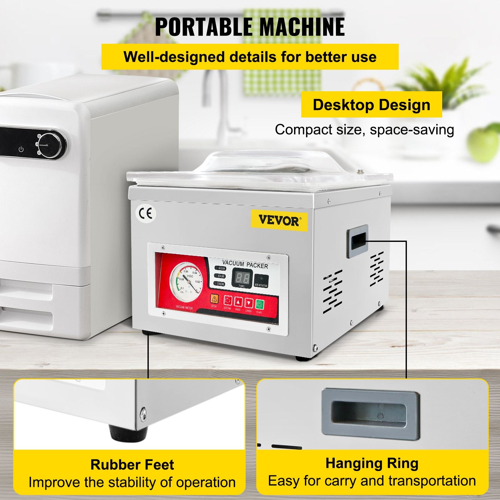 Automotive Cleaning: VEVOR Chamber Vacuum Sealer Vacuum Packaging Machine 6.5 cbm/h Pump Rate 220V