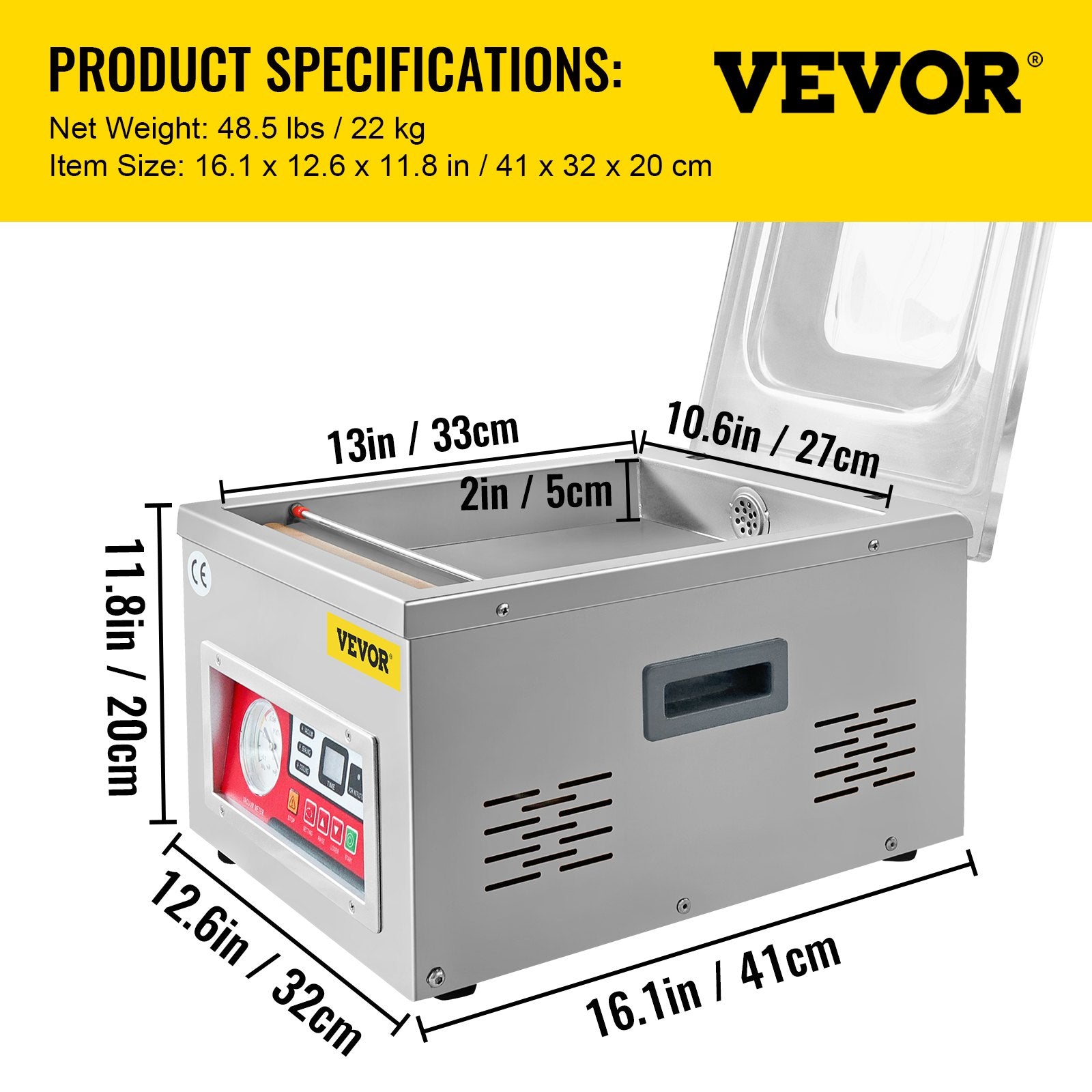 Automotive Cleaning: VEVOR Chamber Vacuum Sealer Vacuum Packaging Machine 6.5 cbm/h Pump Rate 220V