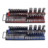 Speaker Accessories: VEVOR Portable Socket Organizer Tray, 2PCS Metric & SAE Socket Organizer Set Hold up to 160 Sockets, 1/4", 3/8" and 1/2" Heavy-Duty Socket Rail with Handle & Steel Base for Tool Box Drawer