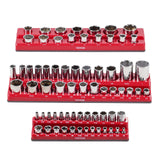 Speaker Accessories: VEVOR Magnetic Socket Organizer Set, 3PCS Magnetic Socket Holder, 1/4'', 3/8'' & 1/2'' SAE Socket Trays with Clear Labels, Hold up to 68PCS Standard & Deep Sockets, Red (Sockets Not Included)
