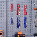 Tool Sockets: VEVOR Magnetic Socket Organizer Set, 6PCS Socket Holder, 1/4'', 3/8'' & 1/2'' Metric SAE Socket Trays with Clear Labels, Hold up to 143PCS Standard & Deep Sockets, Blue & Red (Sockets Not Included)