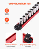 Speaker Accessories: VEVOR Socket Organizer Rail Set, 3PCS Metric & SAE Aluminum Socket Organizers, 1/4'', 3/8'' & 1/2'' Heavy-Duty Socket Holder with 360° Rotating Clips for Tool Box, Hold up to 40 Sockets, Red & Black
