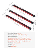 Speaker Accessories: VEVOR Socket Organizer Rail Set, 3PCS Metric & SAE Aluminum Socket Organizers, 1/4'', 3/8'' & 1/2'' Heavy-Duty Socket Holder with 360° Rotating Clips for Tool Box, Hold up to 40 Sockets, Red & Black