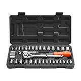 Automotive Repair & Speciality Tools: VEVOR Socket Set, 39 Pieces, 9.5 & 6.4 mm Drive Socket and Ratchet Set, SAE and Metric Size, Mechanic Tool Kit with Ratchet Wrench, Accessories, Storage Case, CR-V Alloy Steel, for Automotive Repair