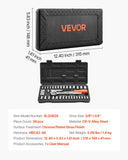 Automotive Repair & Speciality Tools: VEVOR Socket Set, 39 Pieces, 9.5 & 6.4 mm Drive Socket and Ratchet Set, SAE and Metric Size, Mechanic Tool Kit with Ratchet Wrench, Accessories, Storage Case, CR-V Alloy Steel, for Automotive Repair