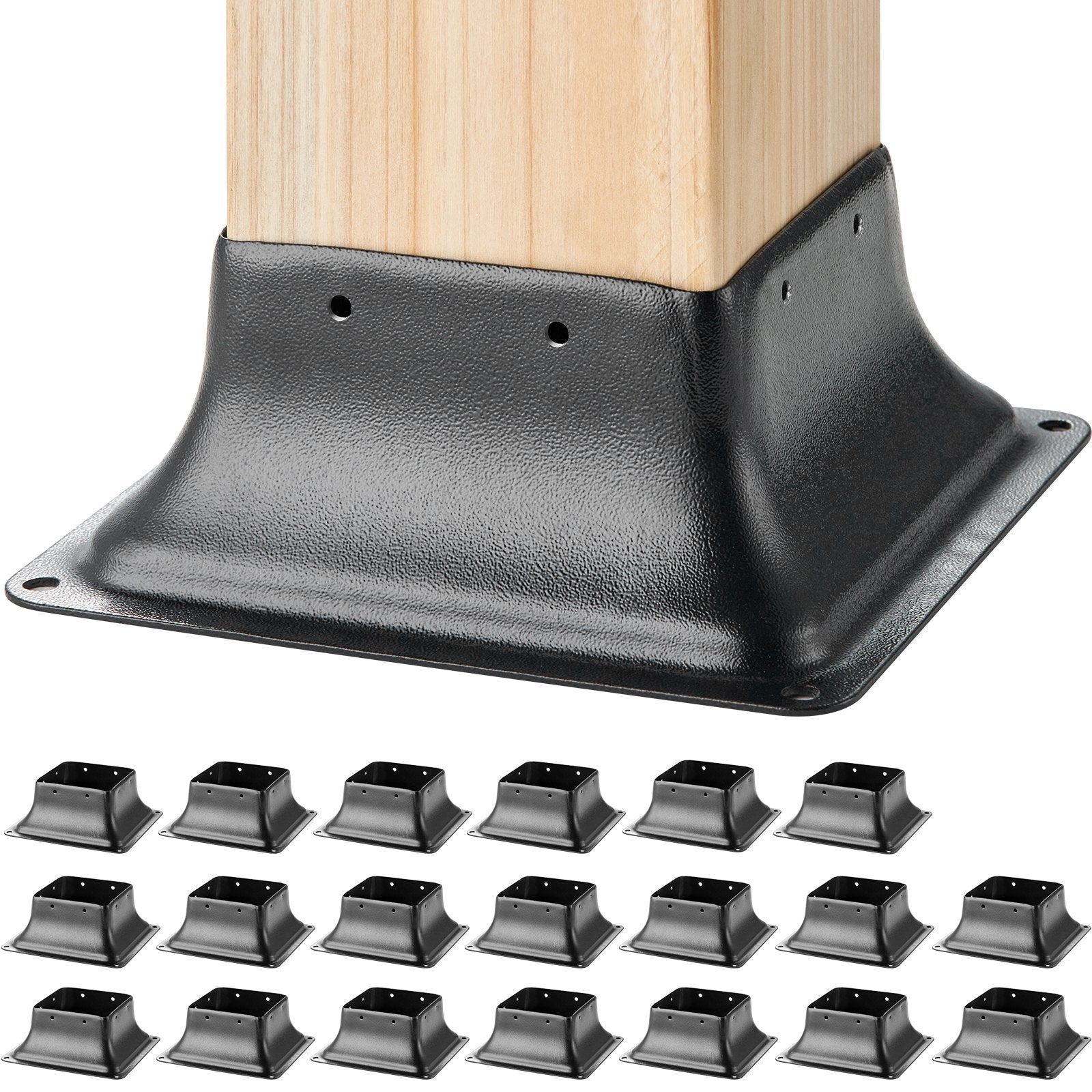 Canopies & Gazebos: VEVOR 101.6x101.6mm Post Base 20Pcs, Internal 91x91mm Heavy Duty Powder-Coated Steel Post Bracket Fit for Standard Wood Post Anchor, Decking Post Base for Deck Porch Handrail Railing Support