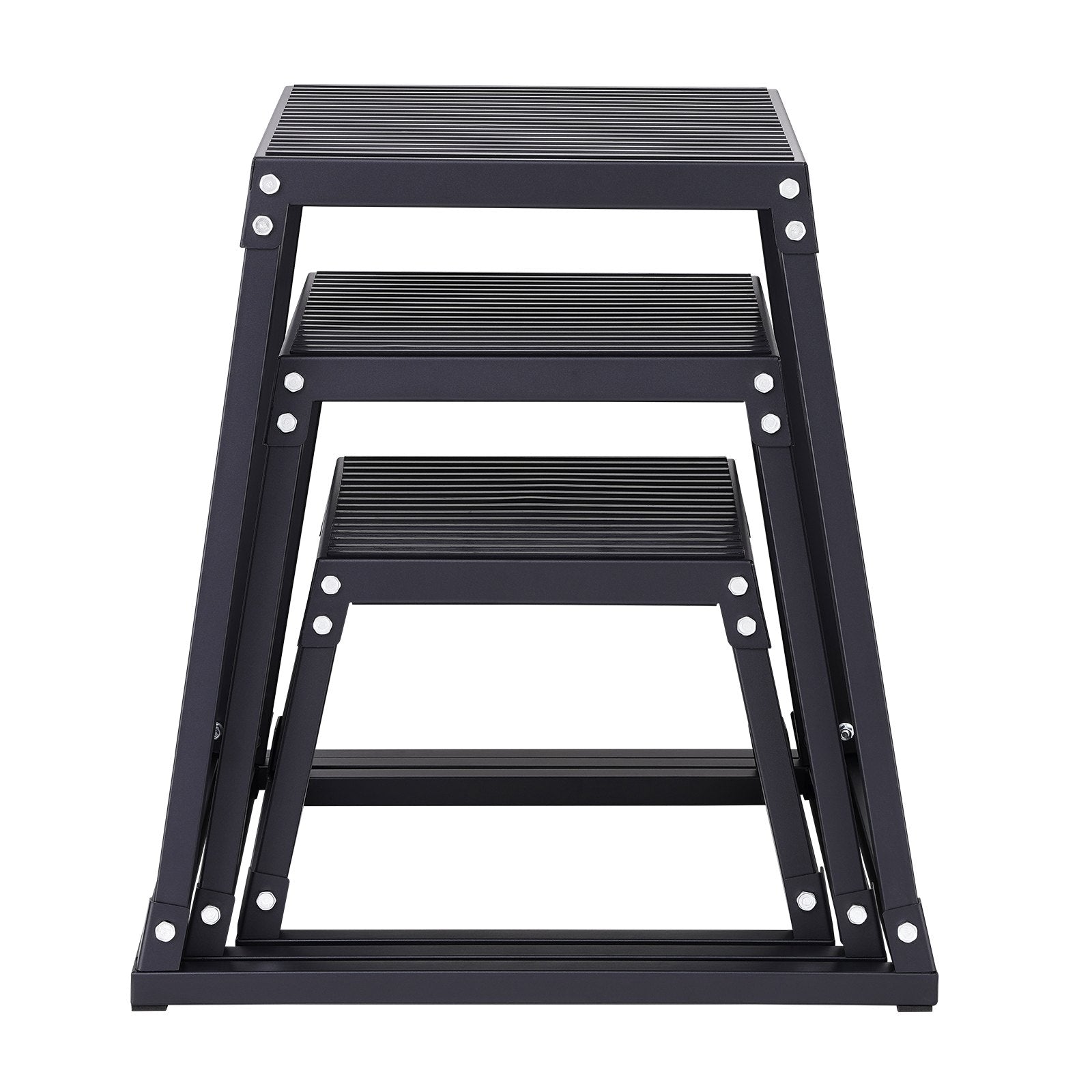 Plyometric Jump Boxes, 12/18/24 Inch Plyo Box, Platform and Jumping Agility Box, Anti-Slip Fitness Exercise Step Up Box Set for Home Gym Training, Conditioning Strength Training, Black