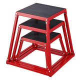First Aid Kits: VEVOR Plyometric Jump Boxes, 12/18/24 Inch Plyo Box, Platform and Jumping Agility Box, Anti-Slip Fitness Exercise Step Up Box Set for Home Gym Training, Conditioning Strength Training, Red