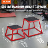 First Aid Kits: VEVOR Plyometric Jump Box, 12 Inch Plyo Box, Steel Plyometric Platform and Jumping Agility Box, Anti-Slip Fitness Exercise Step Up Box for Home Gym Training, Conditioning Strength Training, Red