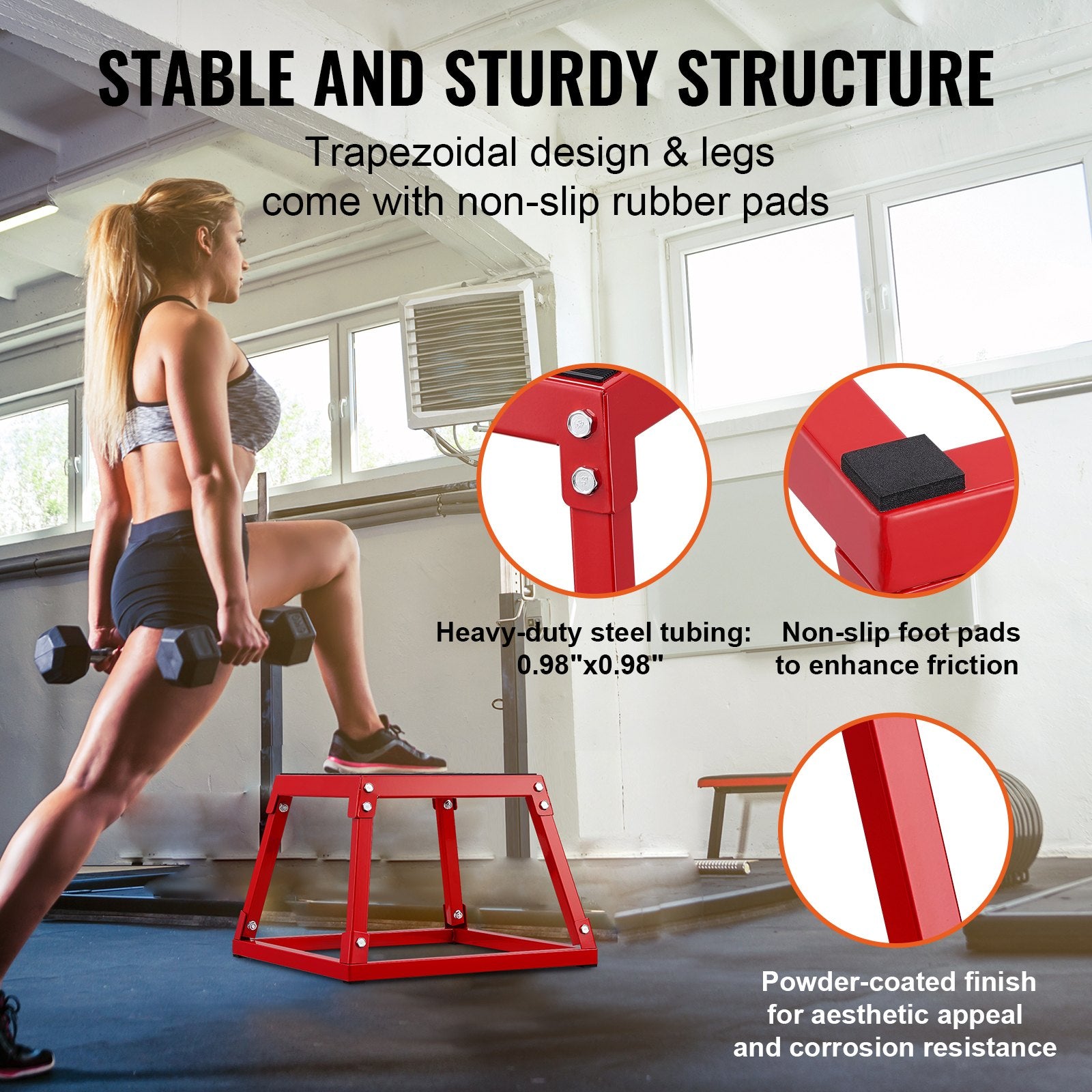 First Aid Kits: VEVOR Plyometric Jump Box, 12 Inch Plyo Box, Steel Plyometric Platform and Jumping Agility Box, Anti-Slip Fitness Exercise Step Up Box for Home Gym Training, Conditioning Strength Training, Red