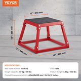 First Aid Kits: VEVOR Plyometric Jump Box, 12 Inch Plyo Box, Steel Plyometric Platform and Jumping Agility Box, Anti-Slip Fitness Exercise Step Up Box for Home Gym Training, Conditioning Strength Training, Red