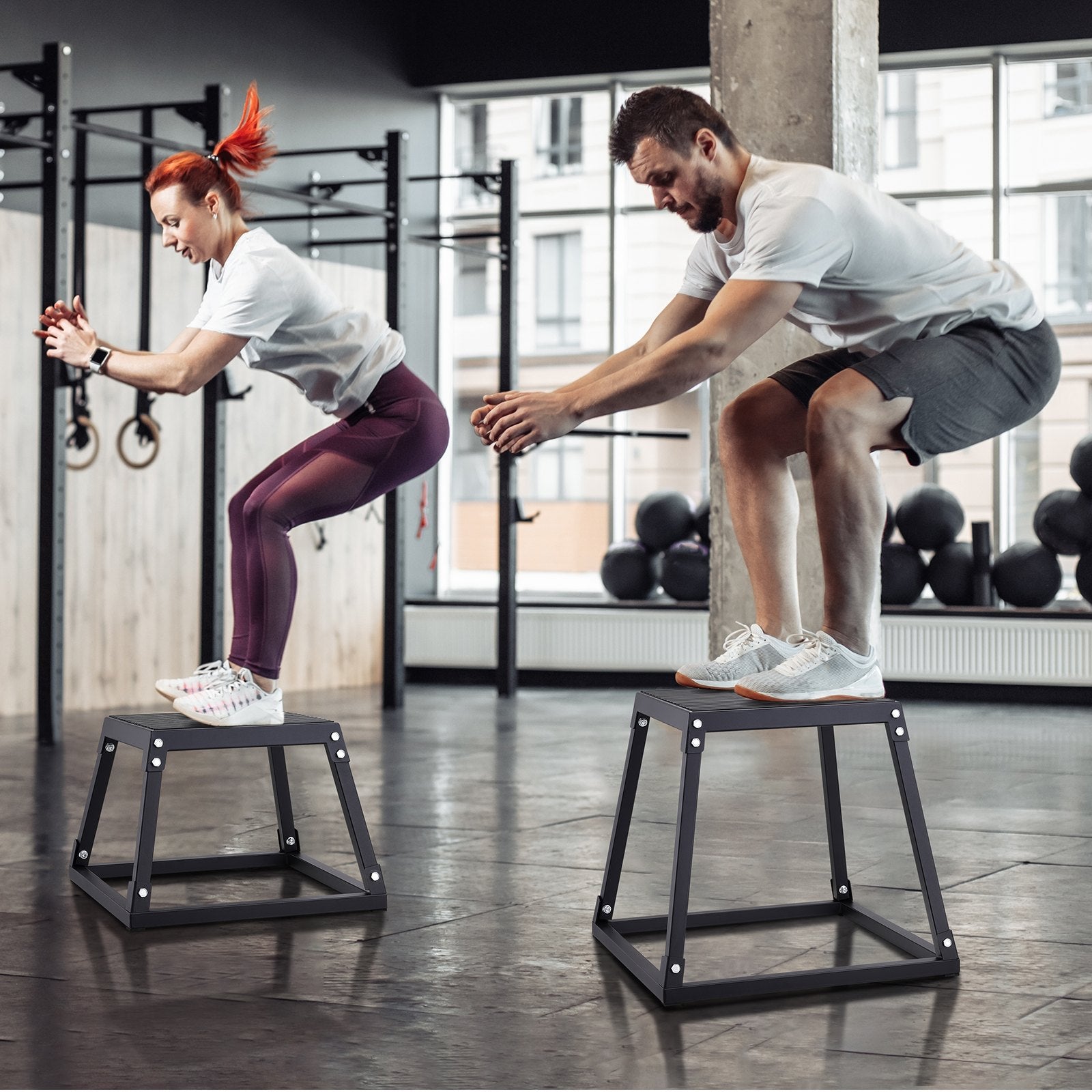 Automotive Repair & Speciality Tools: VEVOR Plyometric Jump Box, 18 Inch Plyo Box, Steel Plyometric Platform and Jumping Agility Box, Anti-Slip Fitness Exercise Step Up Box for Home Gym Training, Conditioning Strength Training, Black