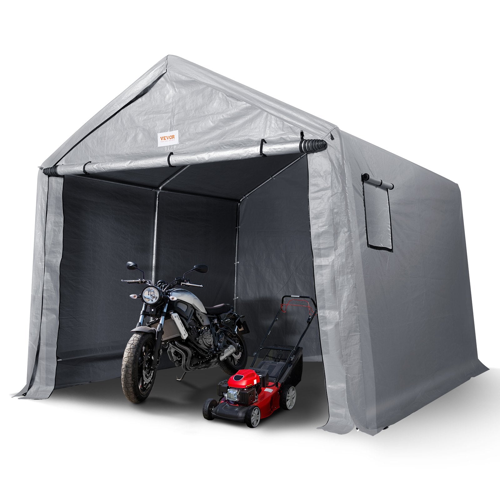 Sheds: VEVOR Protable Stotage Shelter Garage Stotage Shed 7 x 12 x 7.36ft & Zipper Door
