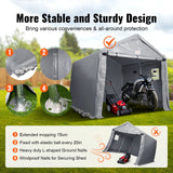 Sheds: VEVOR Protable Stotage Shelter Garage Stotage Shed 7 x 12 x 7.36ft & Zipper Door