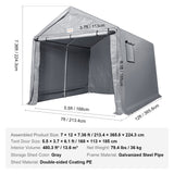 Sheds: VEVOR Protable Stotage Shelter Garage Stotage Shed 7 x 12 x 7.36ft & Zipper Door