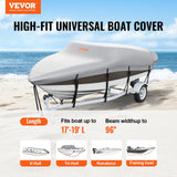 Boating Accessories: VEVOR Boat Cover 600D Waterproof 17-19 ft Boat Cover V-Hull Tri-Hull Runabout